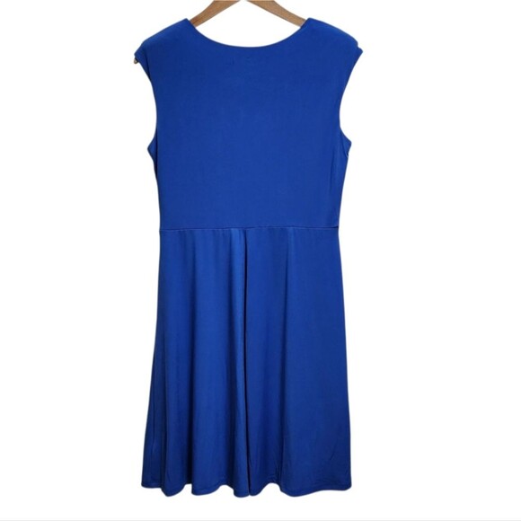 Alyx Dress XL Blue Faux Wrap Sleeveless Ruched Ruffle Party Wedding Stretchy - Picture 2 of 10